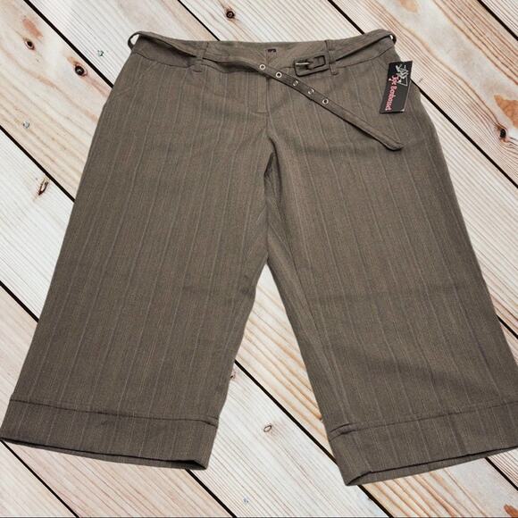 JOE BENBASSET Womens 9 Brown Belted Crop Pant - Picture 1 of 4